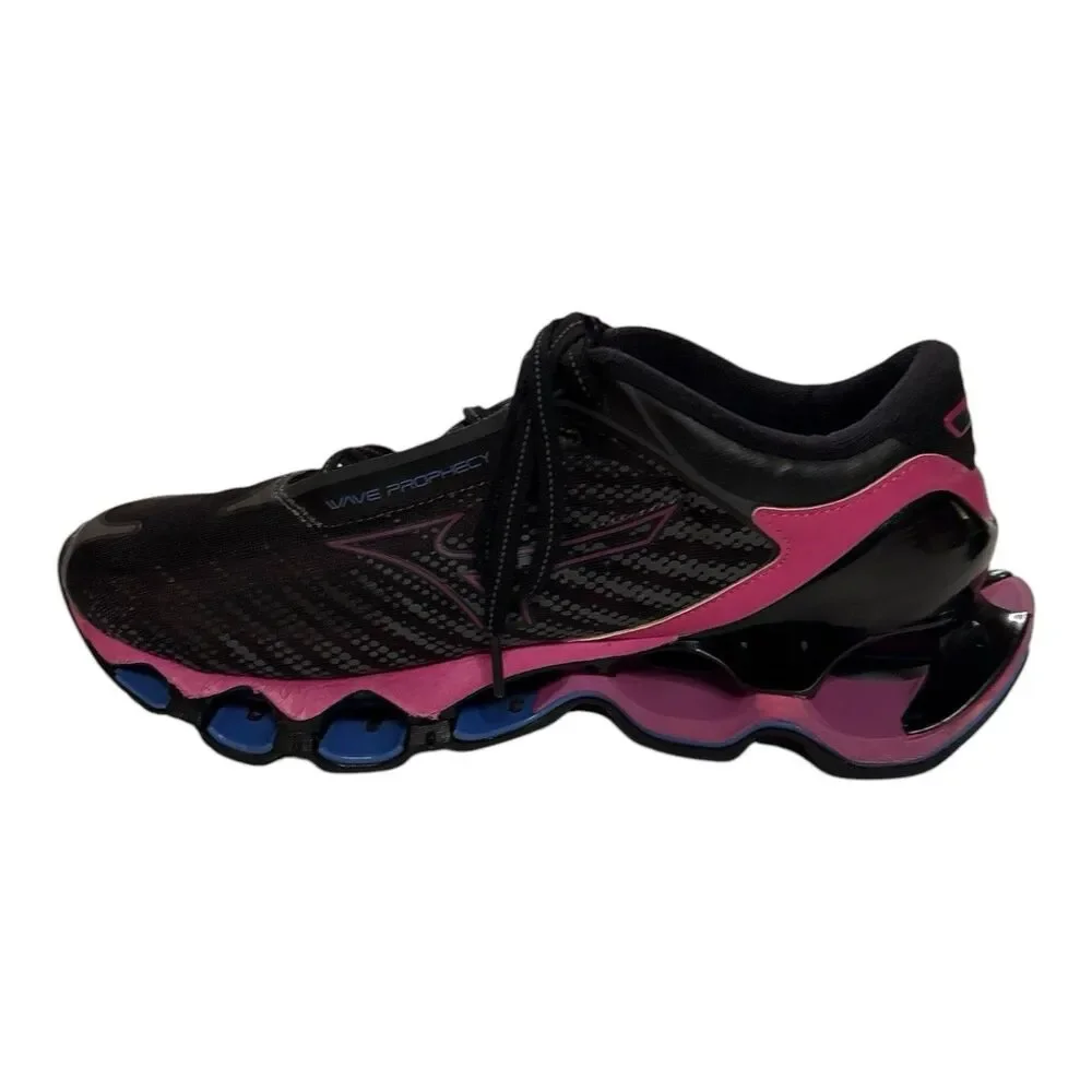 Mizuno Wave Prophecy 12 Womens Running Shoes Black Pink Blue J1GD230024 Size 8.5